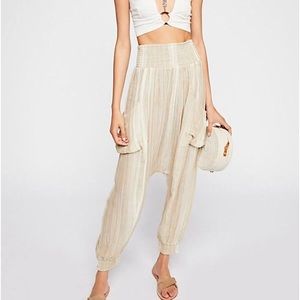 Free People Walk On Fire Yarn Dye Harem Pants